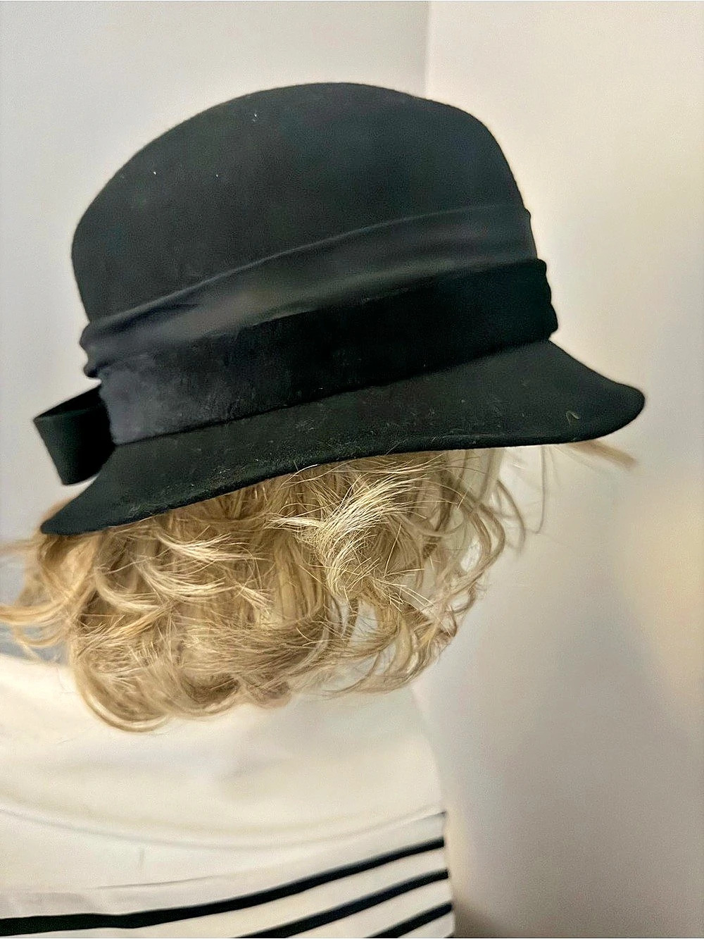 Black Bowler Hat with vintage flair